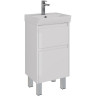 Тумба LEMARK COMBI 45 см под раковину, подвесная/напольная, 2 ящика, белый глянец LM03C45T